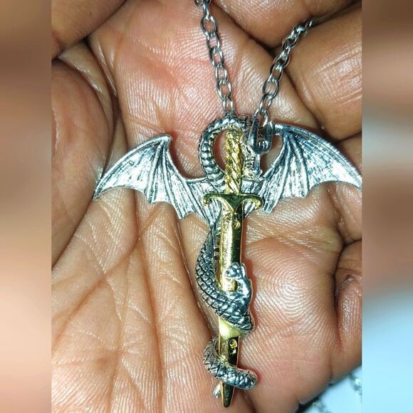 Hand Crafted Other - Retro Fashion Rock And Roll Pterosaur Sword Pendant Necklace